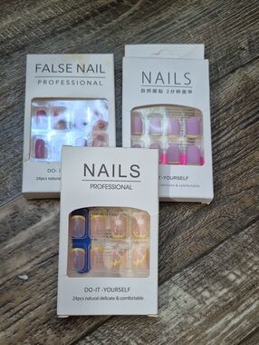Summer Nails Professional False Nail Set Lemon Strawberry Purples